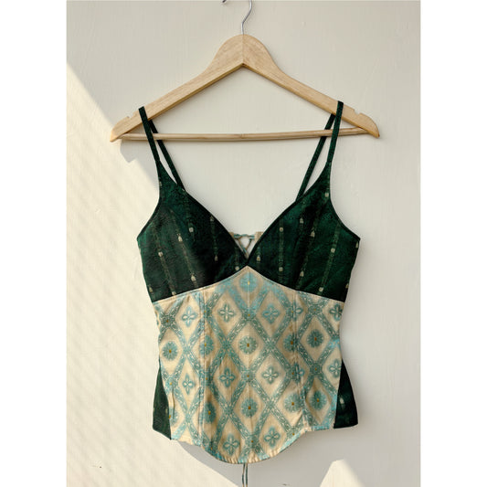 Emerald with Indian motif corset