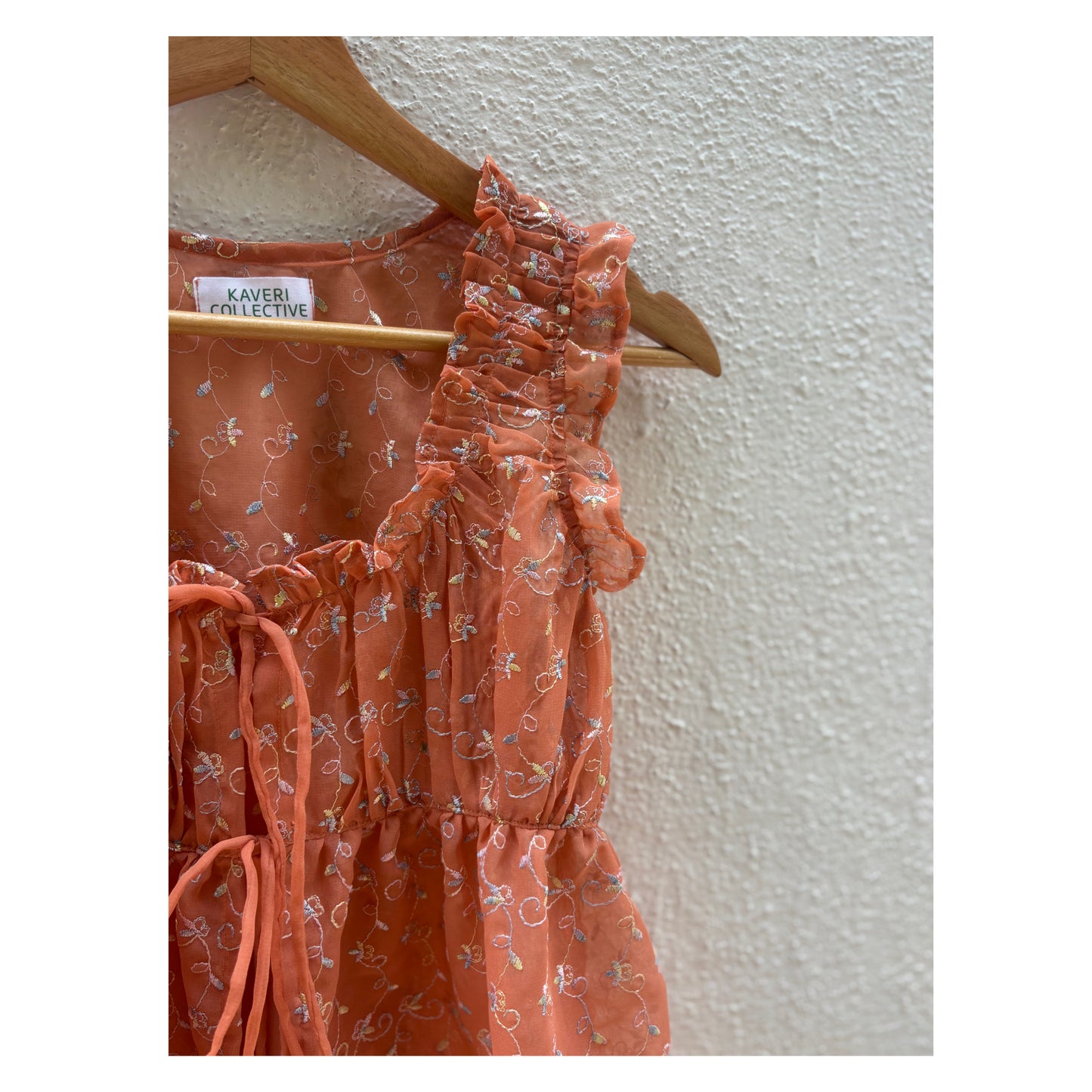 Peach embroidered top