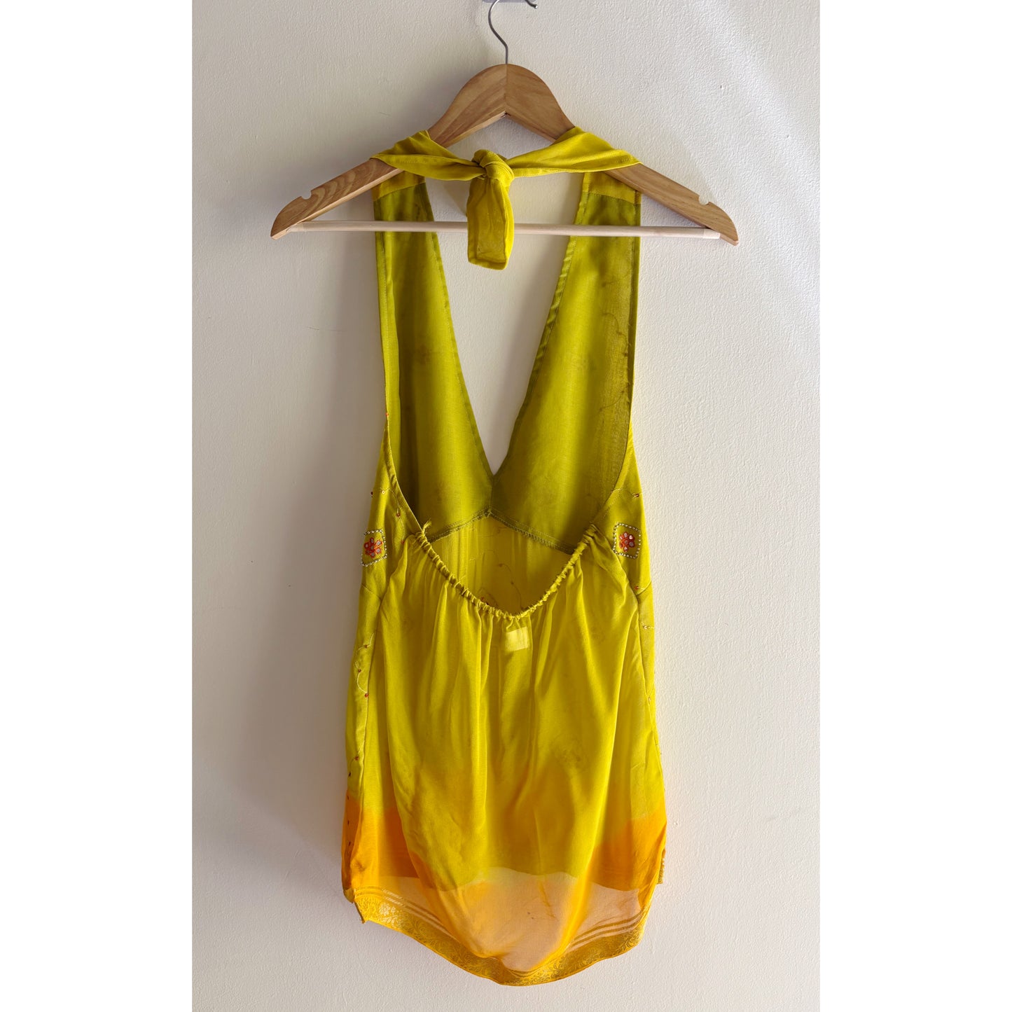 Yellow kaleidoscope halter neck