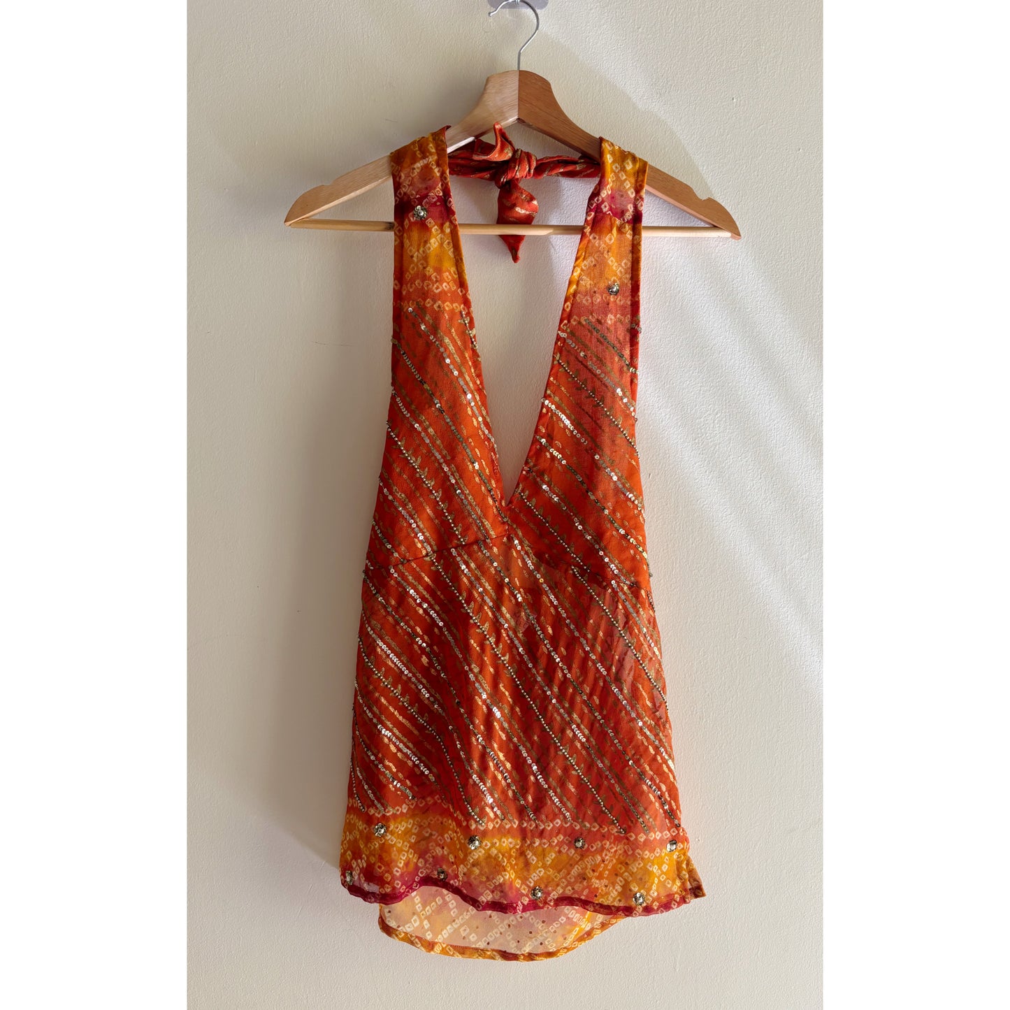 Bandhani sun hues halter neck