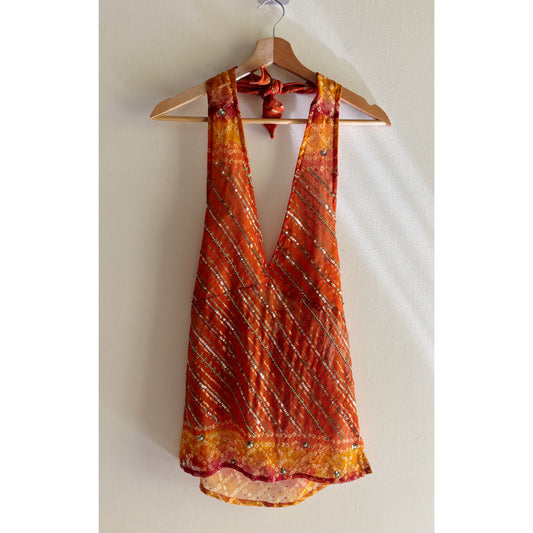 Bandhani sun hues halter neck
