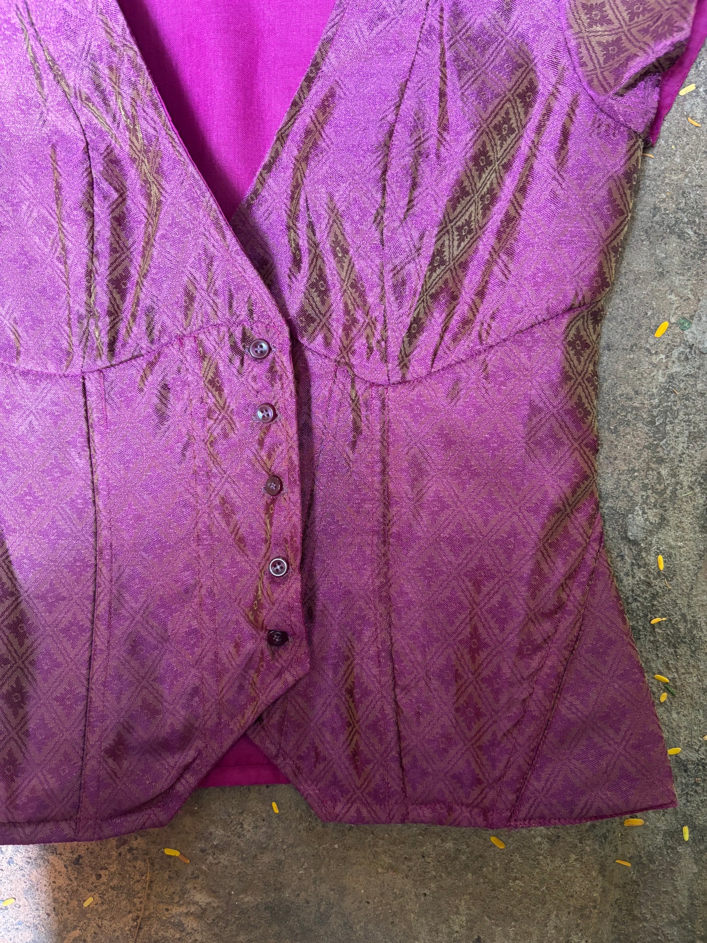 Apsara purple silk corset