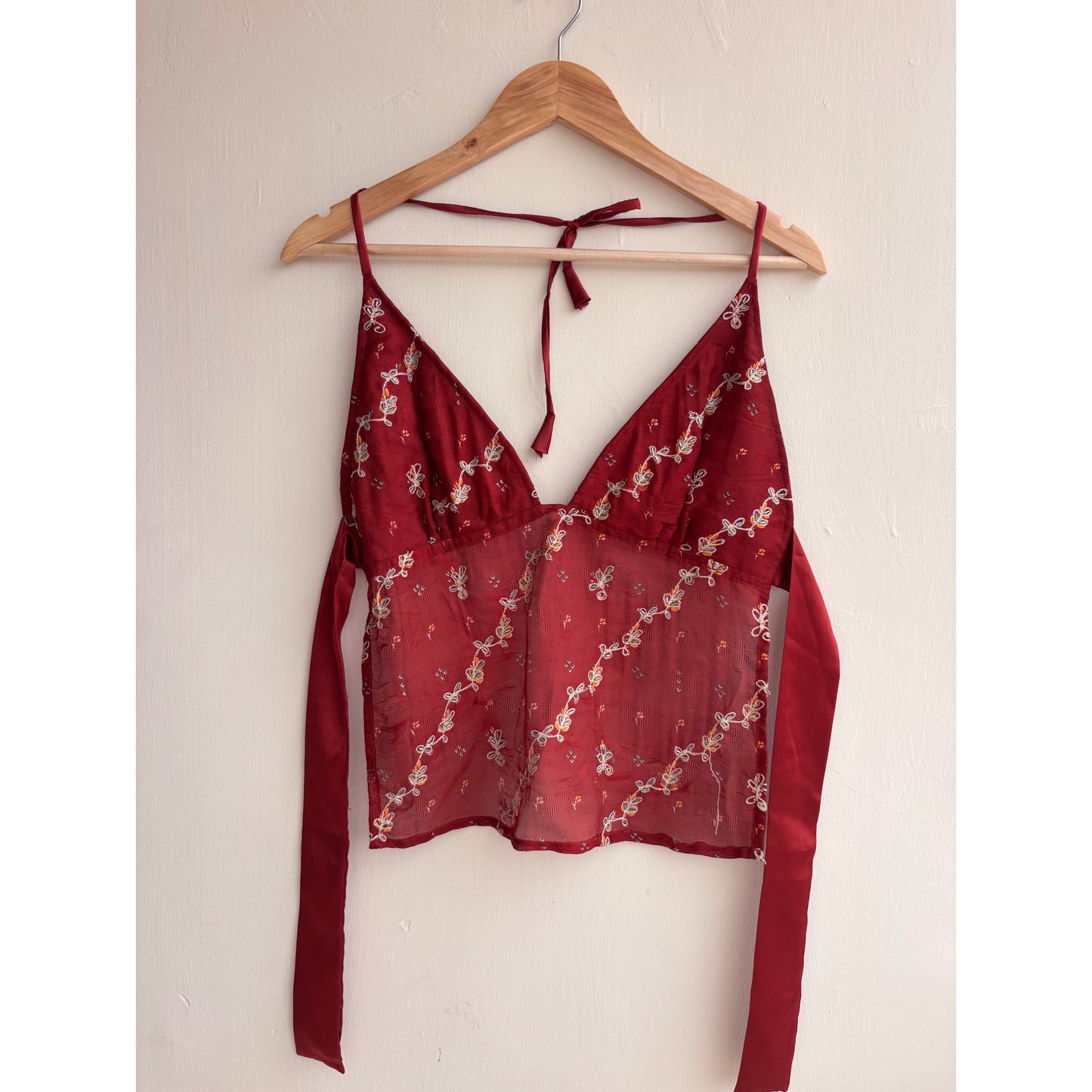 Maroon aari work top