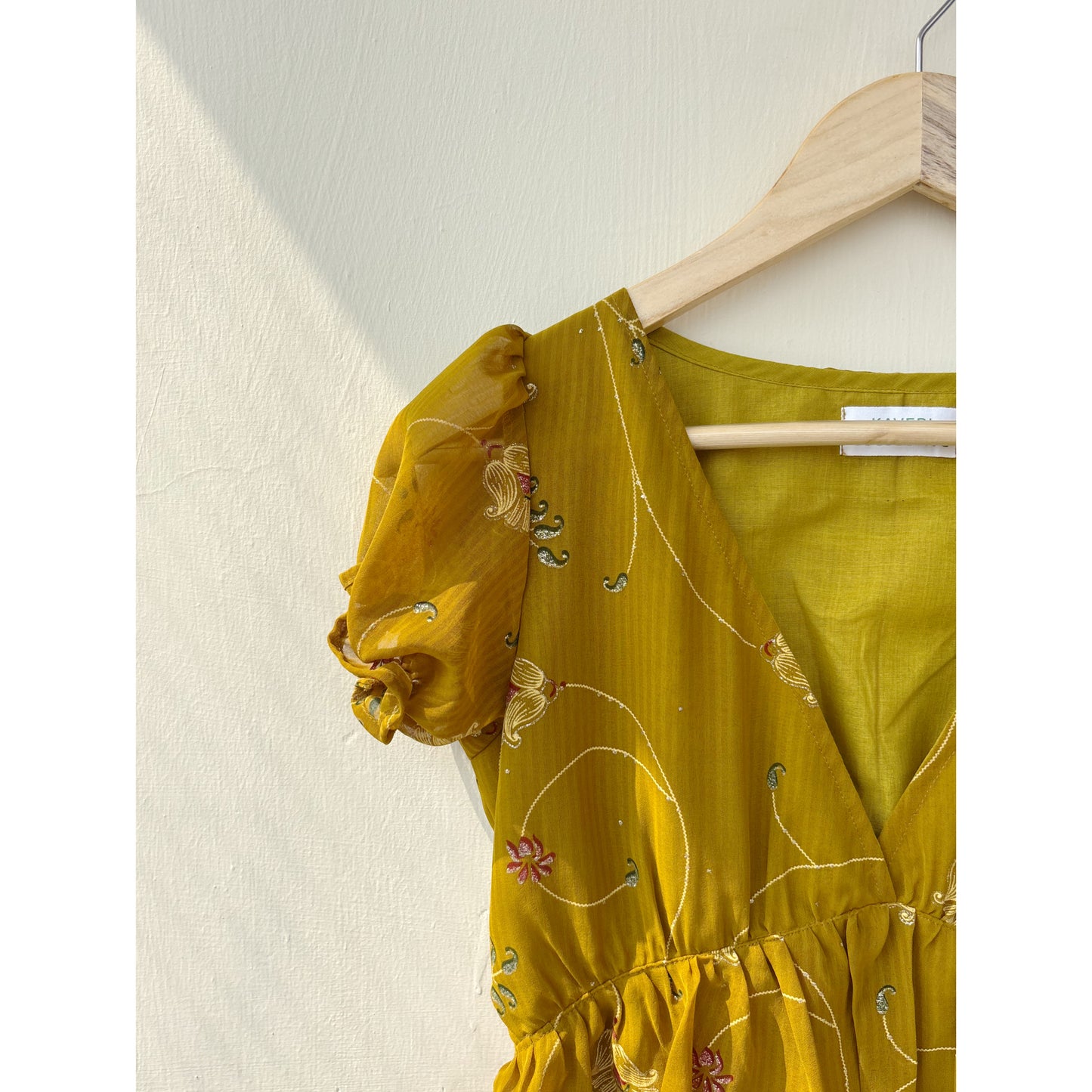 Mustard mughal motif top