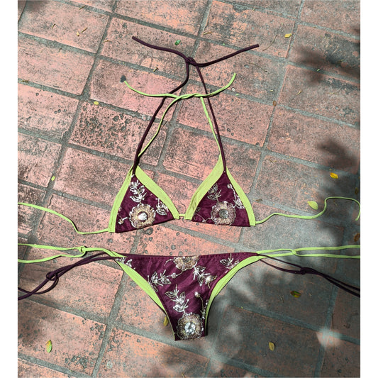 Marron green dual bikini